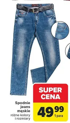 Spodnie jeans męskie różne kolory i rozmiary promocja w Carrefour