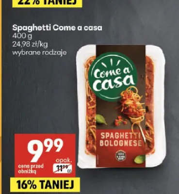 Spaghetti Come a casa promocja w Delikatesy Centrum
