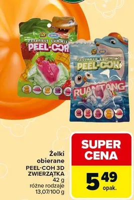 Żelki obierane Peel-Coh 3D Zwierzątka różne rodzaje promocja w Carrefour