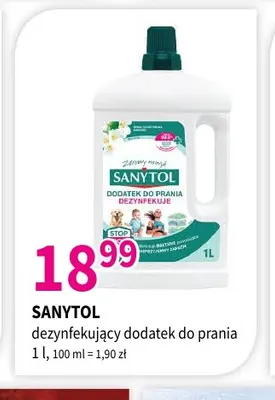 Dezynfekujący dodatek do prania Sanytol promocja w Drogerie Polskie