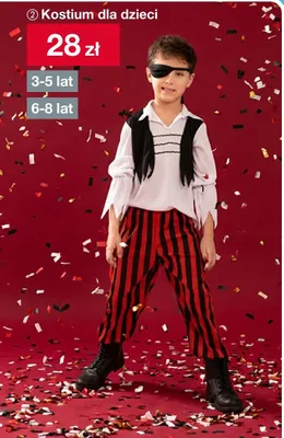 Kostium dla dzieci pirat 6-8 lat promocja w Woolworth