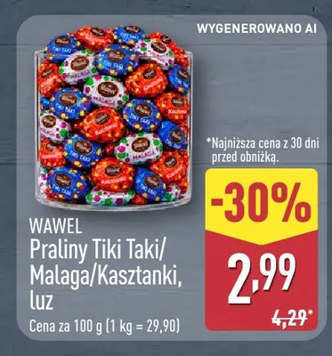 Praliny Tiki Taki luz Wawel promocja w Aldi