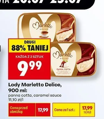 Lody Marletto Delice caramel sauce promocja w Biedronka