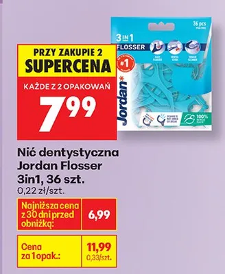 Nić dentystyczna Jordan Flosser 3in1 promocja w Biedronka