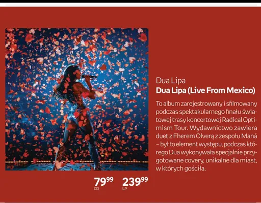 Płyta CD Dua Lipa Dua Lipa (Live From Mexico) promocja w Empik