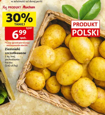Ziemniaki szczotkowane Auchan polskie promocja w Auchan
