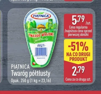 Twaróg półtłusty Piątnica promocja w Aldi