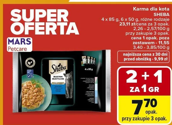 Karma dla kota różne rodzaje promocja w Carrefour