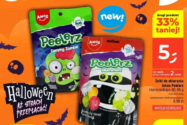 Żelki do obierania Amos Peelerz Gummy Zombie promocja w Dealz