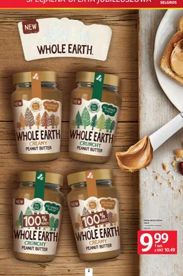 Krem orzechowy Whole Earth Creamy Peanut Butter promocja w Selgros