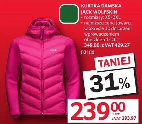 Kurtka damska Jack Wolfskin rozmiary XS-2XL promocja w Selgros
