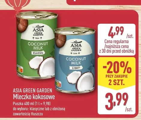 Mleczko kokosowe Classic Asia Green Garden promocja w Aldi