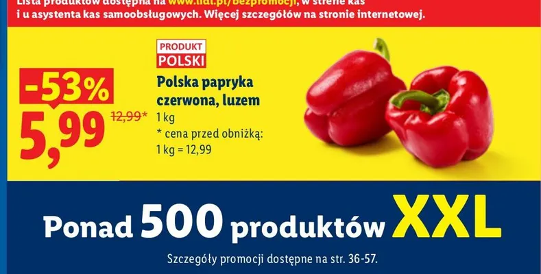 Papryka czerwona polska promocja w Lidl