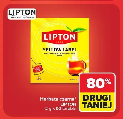 Herbata czarna Lipton Yellow Label promocja w Carrefour Market