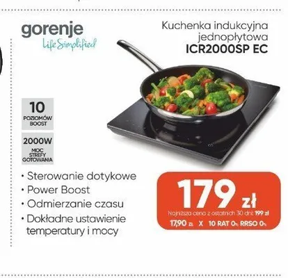 Kuchenka indukcyjna jednopłytowa Gorenje ICR2000SP EC promocja w Max Elektro