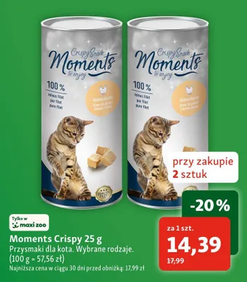 Przysmaki dla kota Moments Crispy promocja w MAXI ZOO