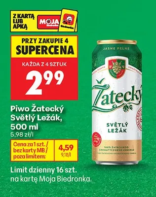 Piwo Žatecký Světlý Ležák promocja w Biedronka