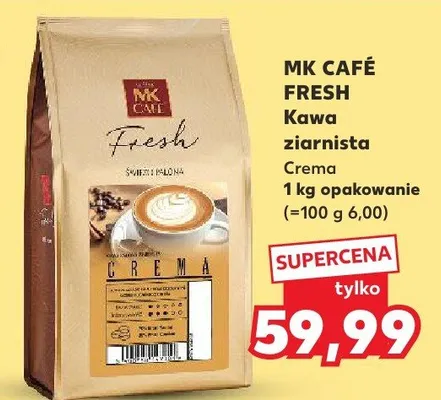 Kawa ziarnista Crema Fresh Mk Café promocja w Kaufland