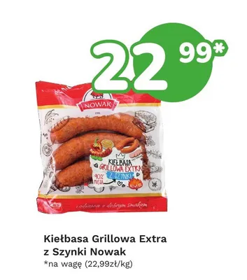 Kiełbasa grillowa extra z szynki Nowak promocja w Limonka