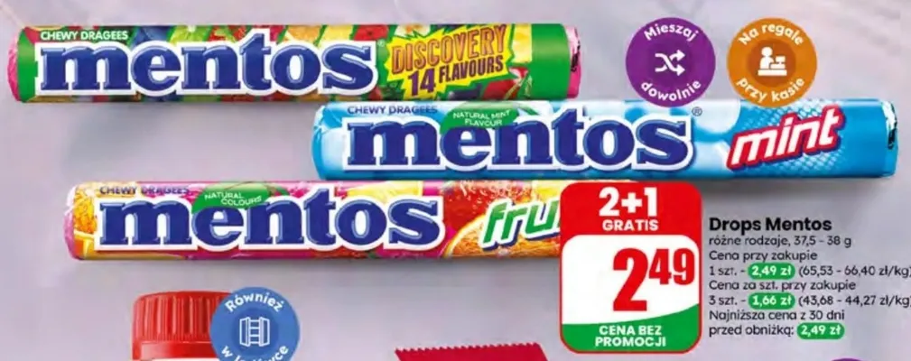 Dropsy Mentos Discovery 14 Flavours promocja w Dino