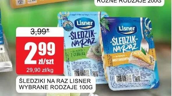 Śledzik na raz z cebulką Lisner promocja w Bingo