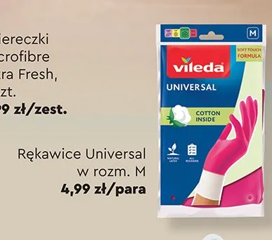 Rękawice Vileda Universal M promocja w Biedronka