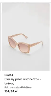 Okulary przeciwsłoneczne Guess beżowe promocja w Lounge by Zalando