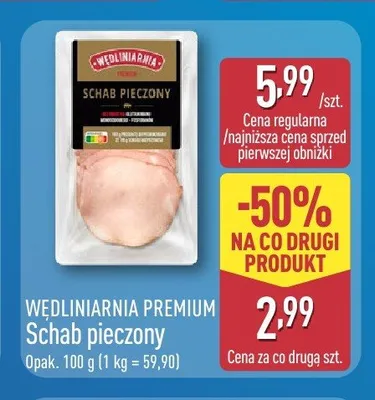 Schab pieczony Wędliniarnia Premium promocja w Aldi