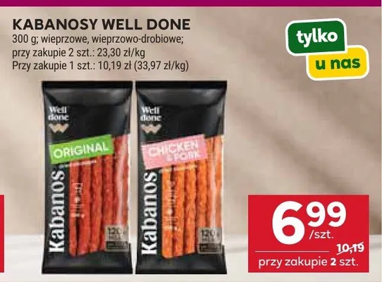 Kabanosy Well Done promocja w Stokrotka