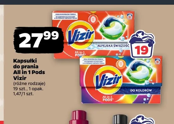 Kapsułki do prania All in 1 Pods do kolorów Vizir promocja w Netto