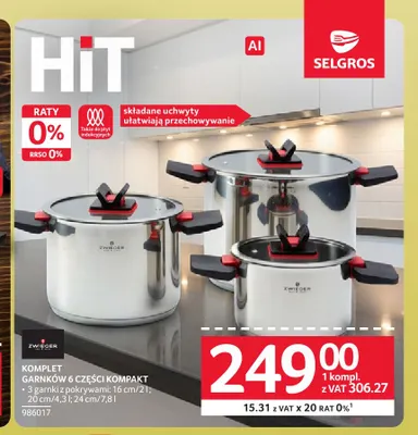 Komplet garnków 6 części Kompakt Zwieger promocja w Selgros