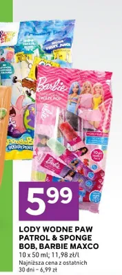 Lody wodne Barbie Maxco 10-pak promocja w Stokrotka