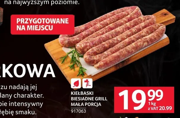Kiełbaski biesiadne grill mała porcja promocja w Selgros