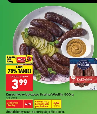 Kaszanka wieprzowa Kraina Wędlin promocja w Biedronka