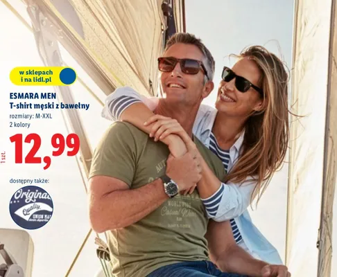 T-shirt męski z bawełny promocja w Lidl