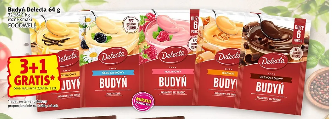 Budyń Delecta smak czekoladowy promocja w Prim Market
