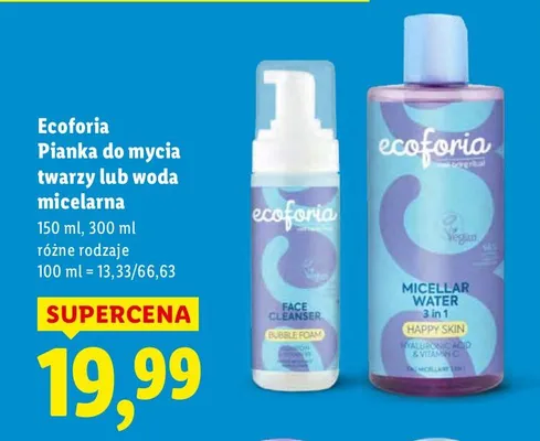 Woda micelarna Ecoforia promocja w Lidl