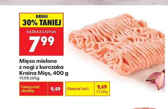 Mięso mielone z nogi z kurczaka Kraina Mięs promocja w Biedronka