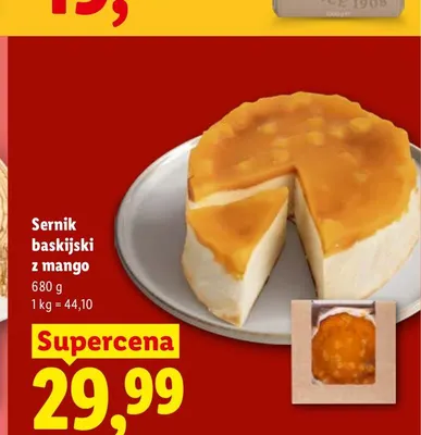 Sernik baskijski z mango promocja w Lidl