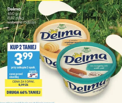 Margaryna Delma o smaku wiejskiego masełka promocja w Delikatesy Centrum