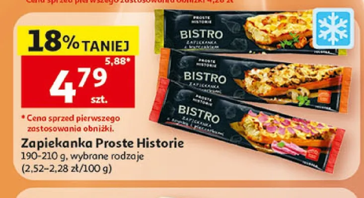 Zapiekanka Proste Historie 190-210g promocja w Auchan