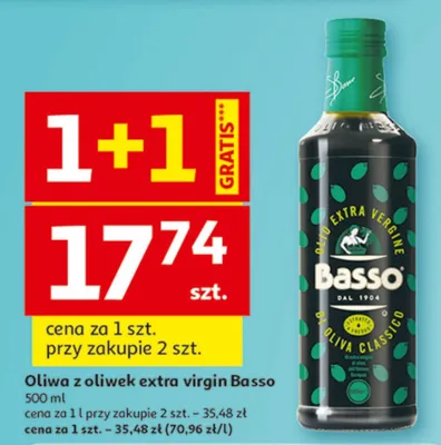 Oliwa z oliwek extra virgin promocja w Auchan