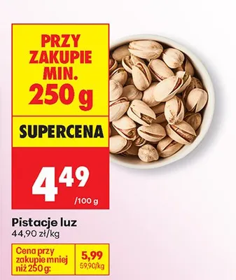 Pistacje luz promocja w Biedronka