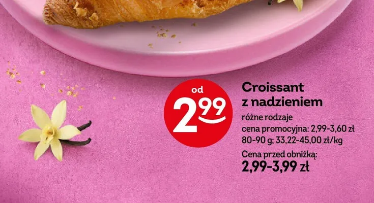 Croissant z nadzieniem promocja w Żabka