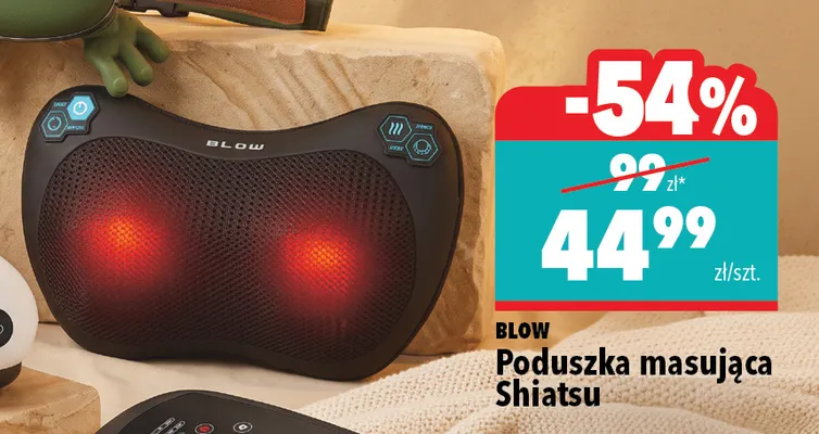 Poduszka masująca Shiatsu Blow promocja w Biedronka Home