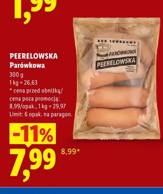 Kiełbasa parówkowa Peerelowska promocja w Lidl