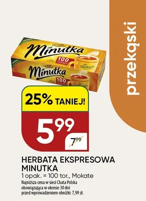 Herbata ekspresowa czarna Minutka promocja w Chata Polska
