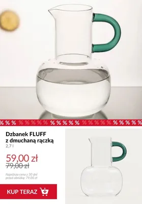 Dzbanek FLUFF z dmuchaną rączką 2,7 l promocja w Homla