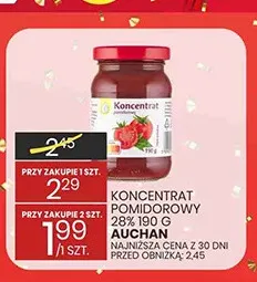 Koncentrat pomidorowy 28% Auchan promocja w Wafelek