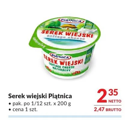 Serek wiejski Piątnica promocja w Makro
